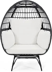 Oversized Swivel Rattan Egg Chair