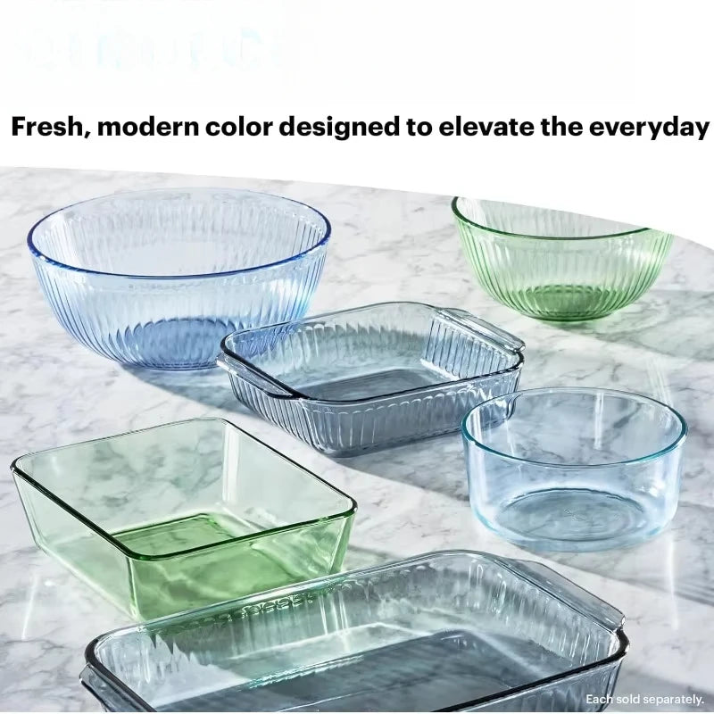 Tinted Glass Food Storage Container Set
