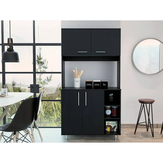 Kitchen Pantry Storage Cabinet with Open Shelves