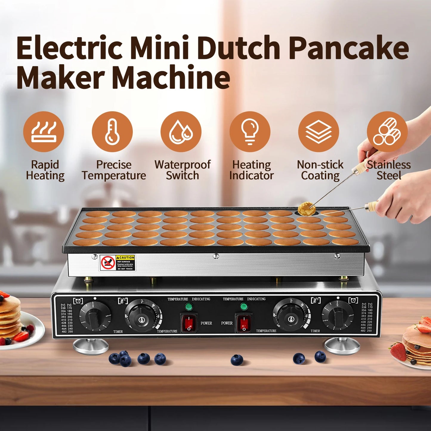 Waffle, Mini Dutch Round Pancake, Muffin Maker