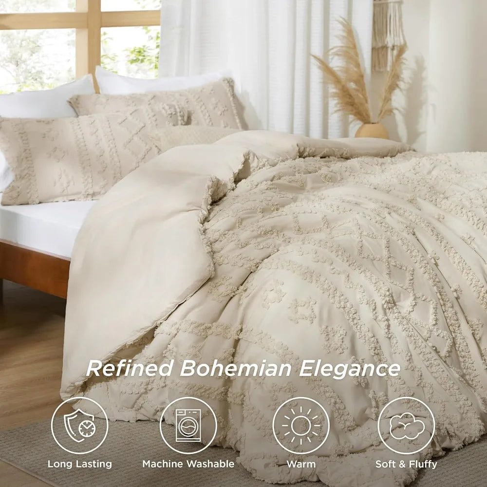 California King Tufted Comforter Set 3 Pieces