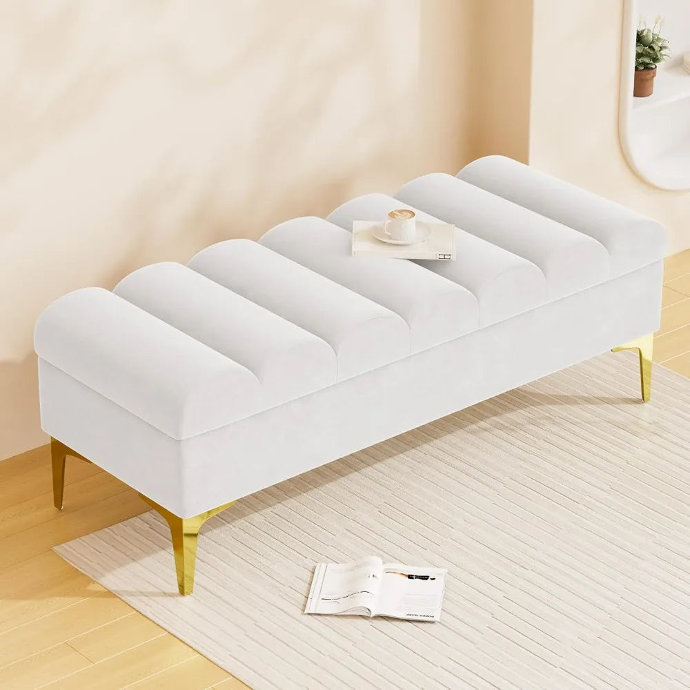 51.5" Upholstered End of Bed Storage Bench