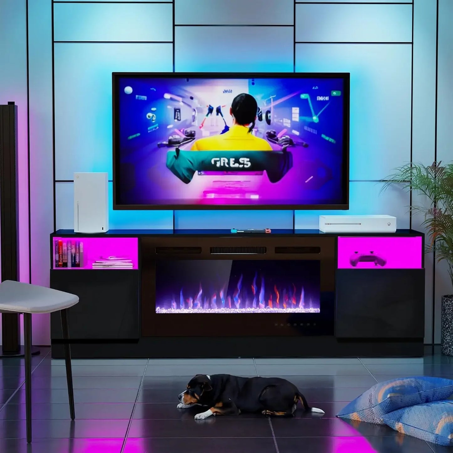 70" Electric Fireplace and TV Stand