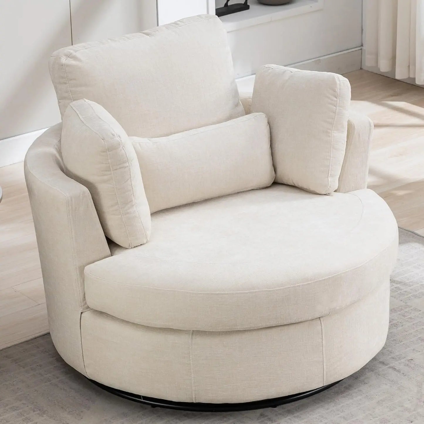 42.2" W Oversized Comfy Upholstered Swivel Chairs