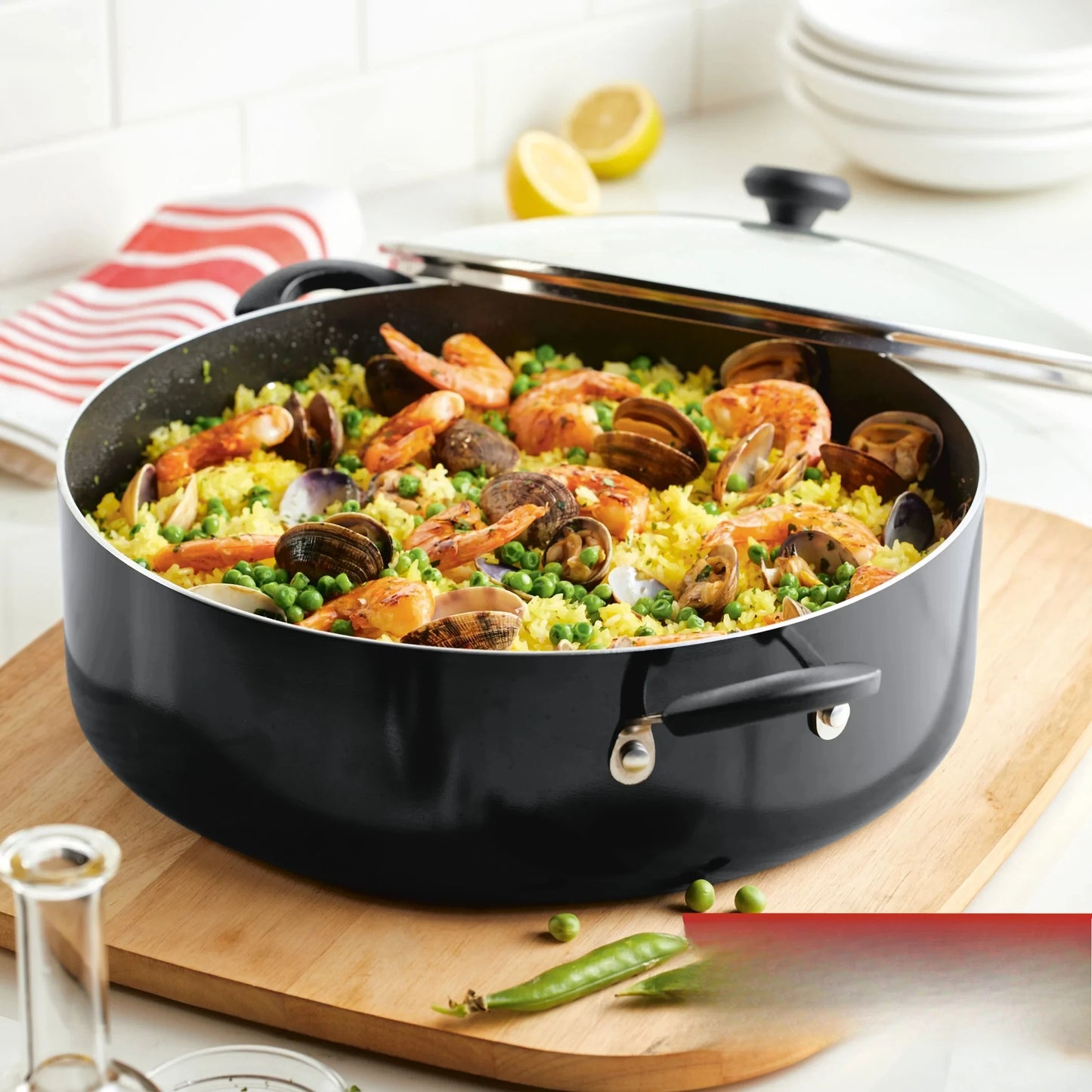 14" Nonstick Pan, Large Cookware with Lid