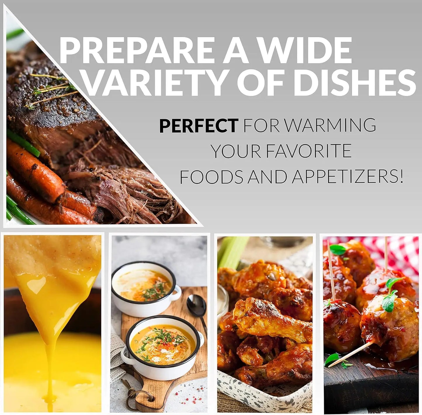 Triple Round Oval 1.5 Quart Cooker Buffet