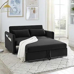 Sleeper Sofa Bed w/USB Port, Upholstered Velvet