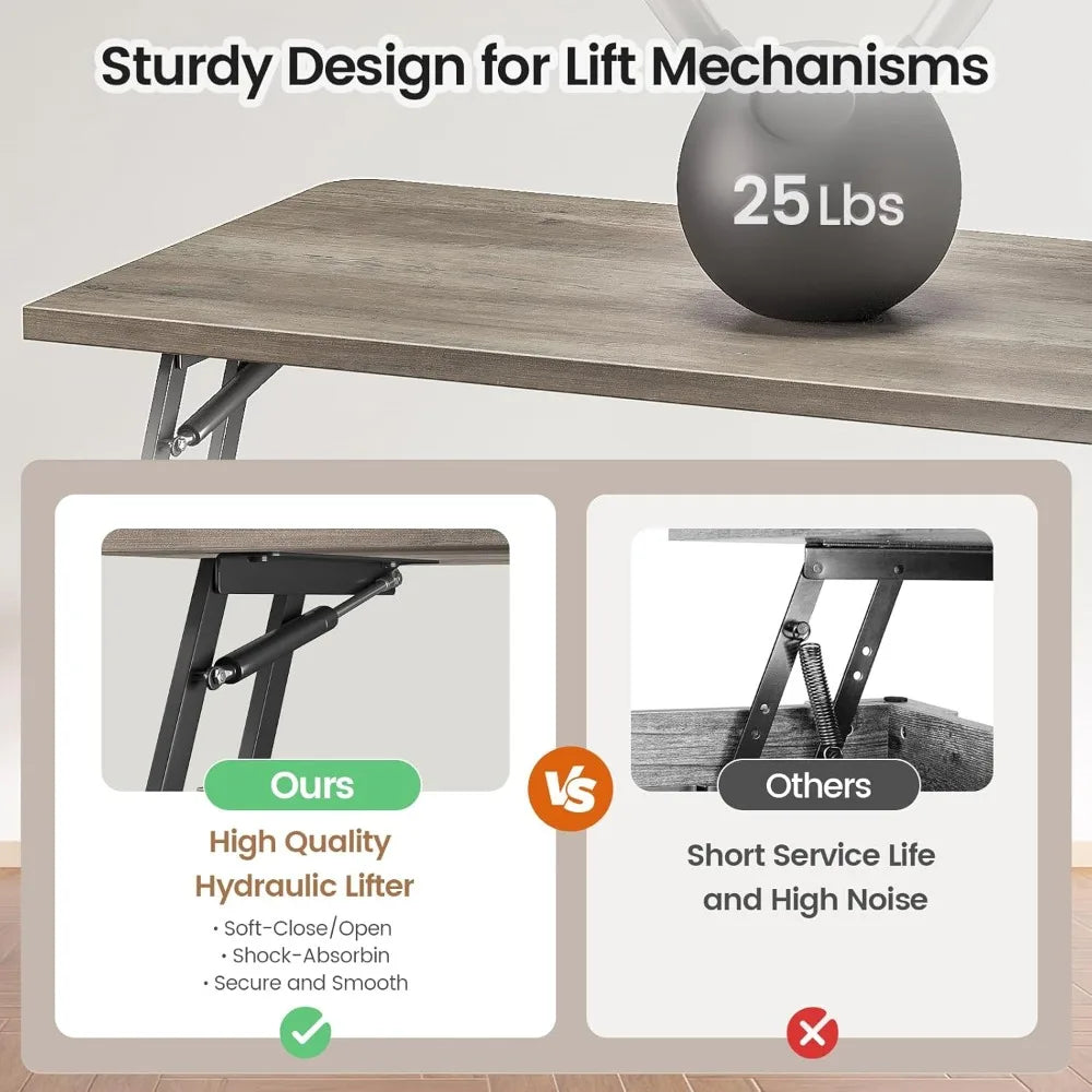 31.5" Lift Top Coffee Table with Storage