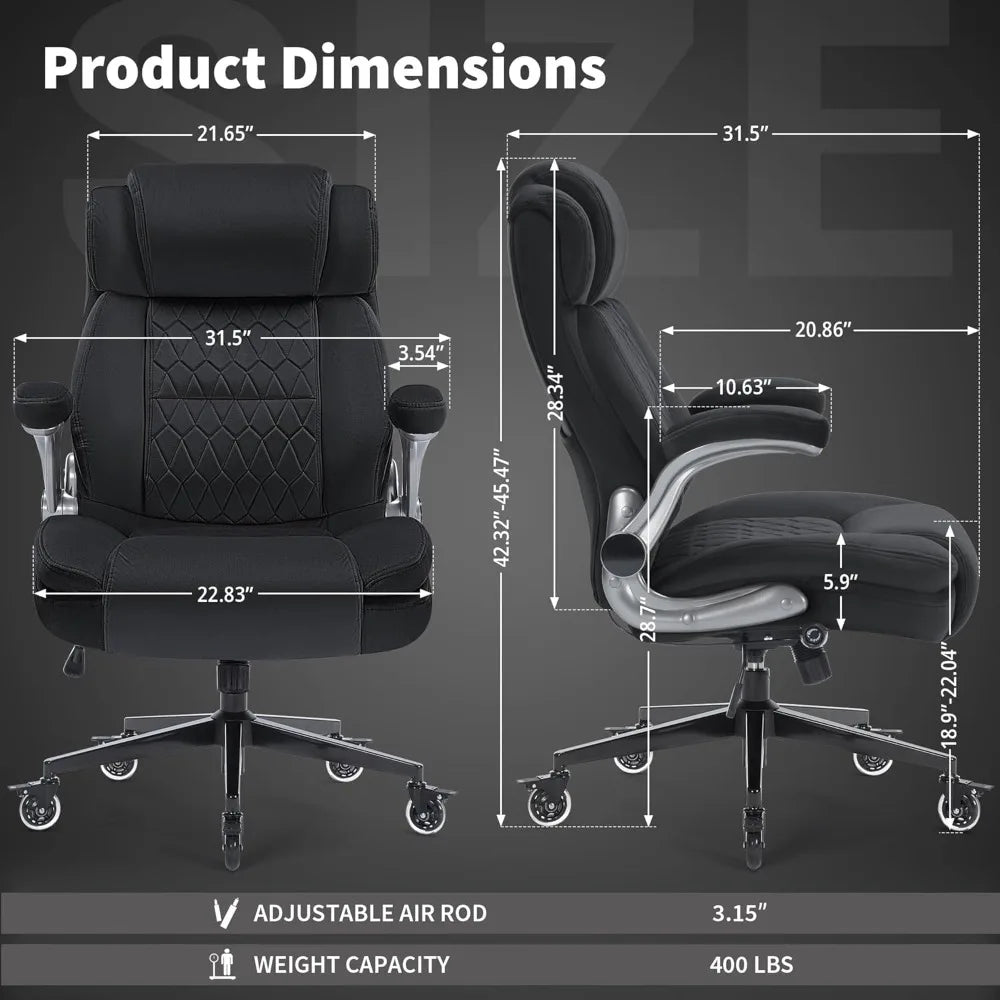 Ergonomic Office Chair-Adjustable Built-in Lumbar Support