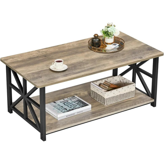 Coffee Table with Round Corners Farmhouse Style