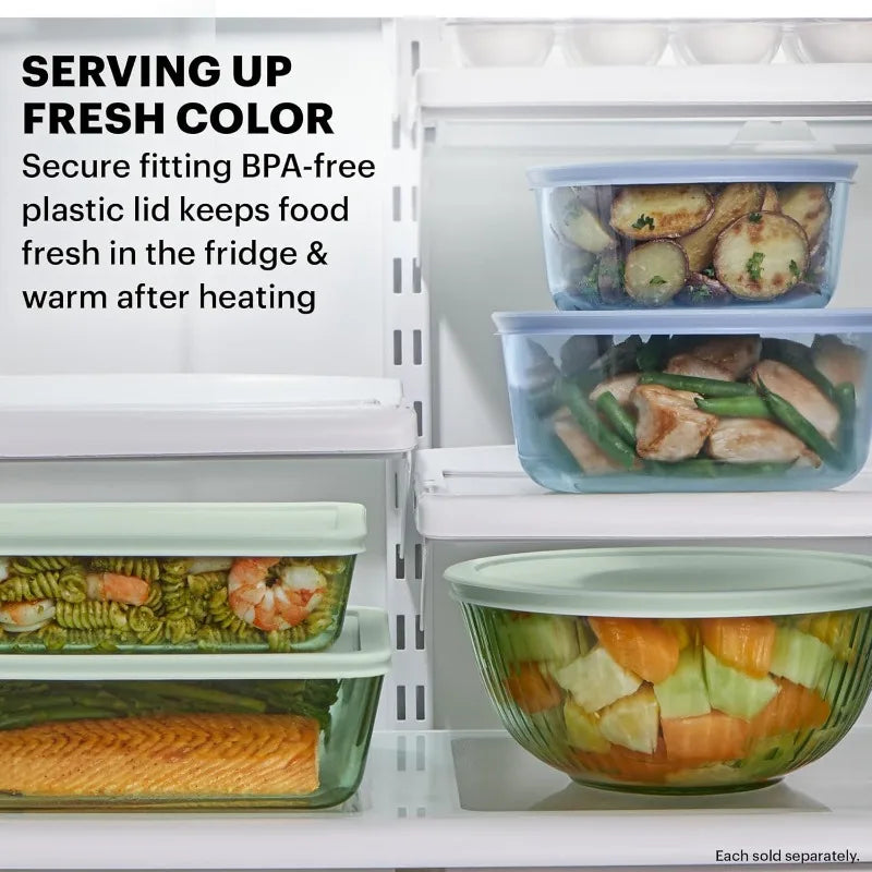 Tinted Glass Food Storage Container Set