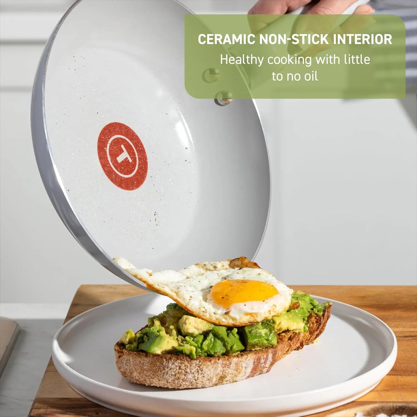 12-Piece Ceramic Non-Stick Cookware Set Oven Safe