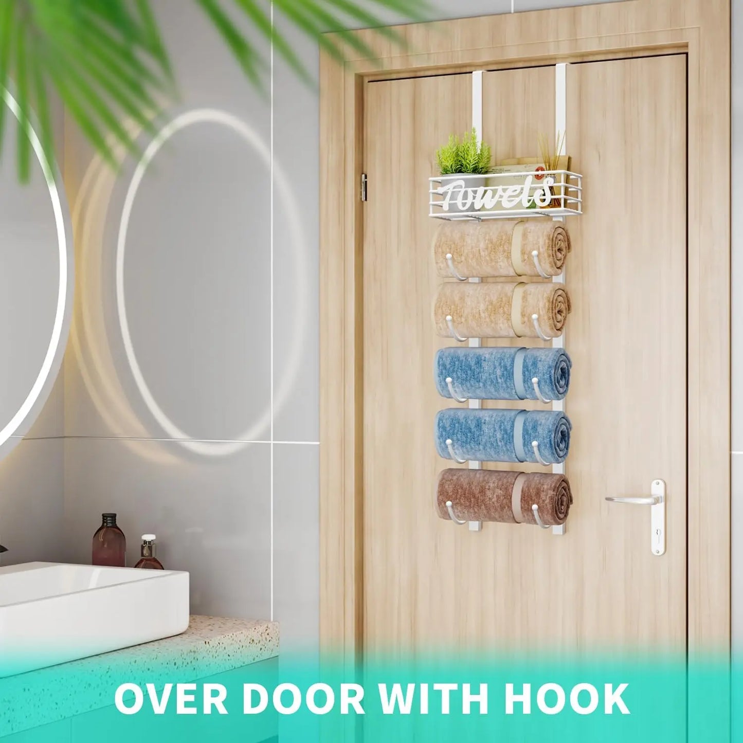 6 Tier Over The Door Towel Rack