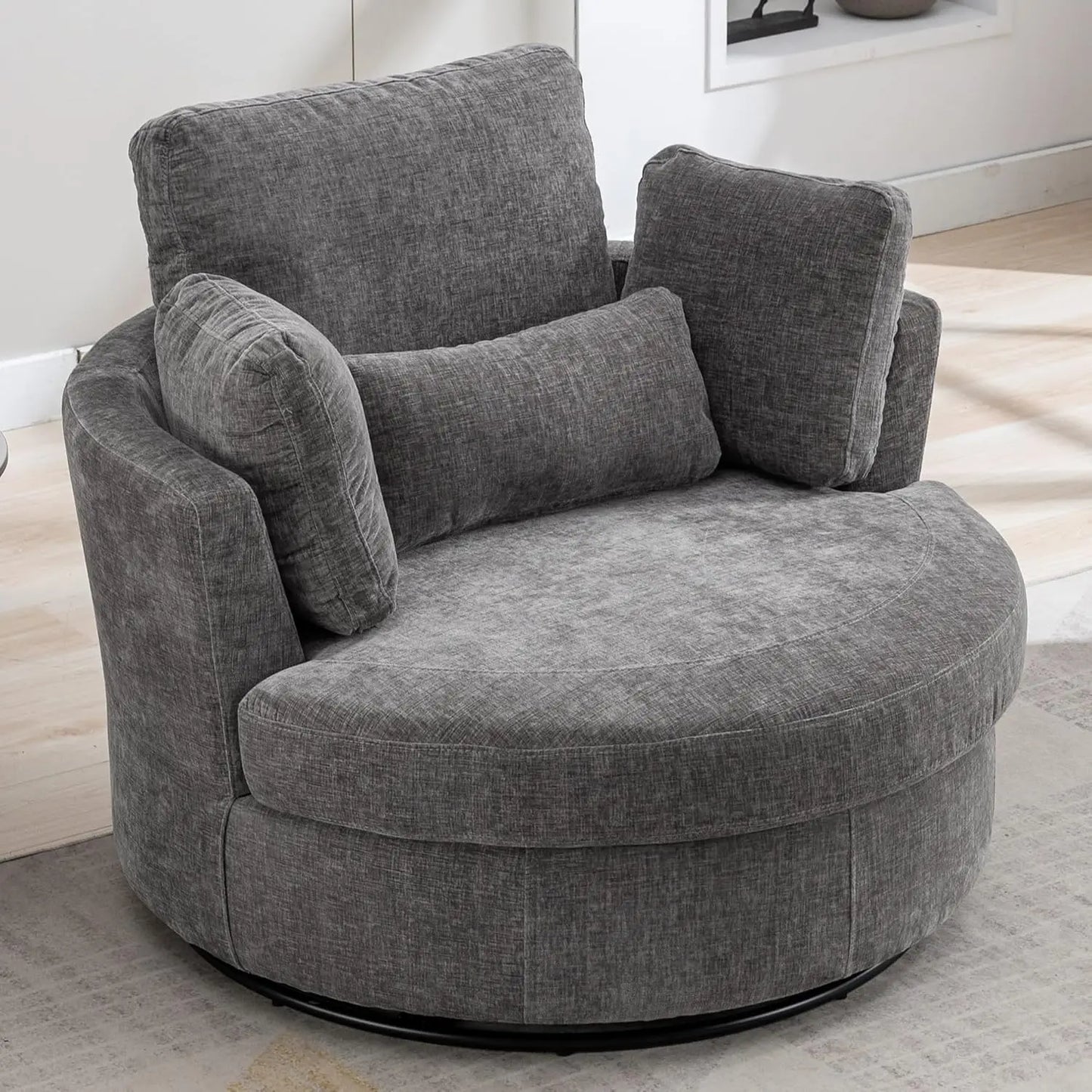 42.2" W Oversized Comfy Upholstered Swivel Chairs