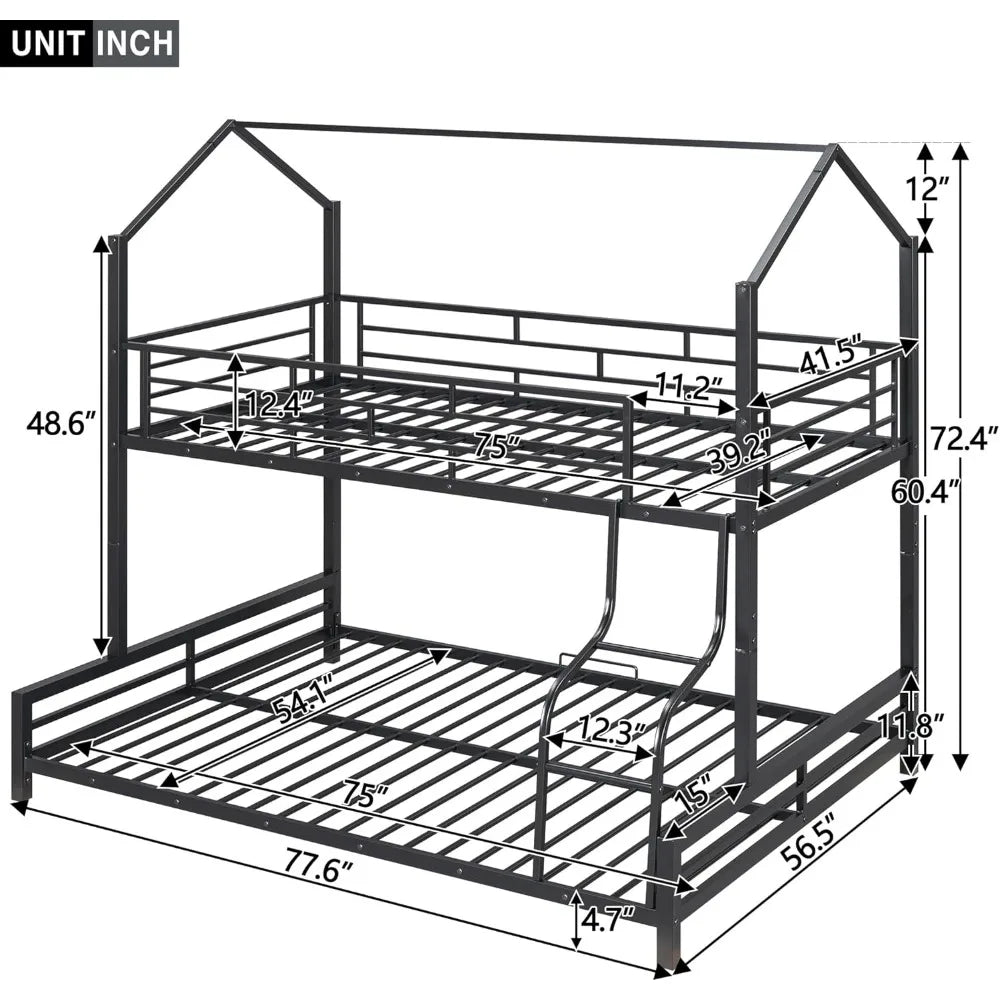 Twin Over Full House Bunk Bed