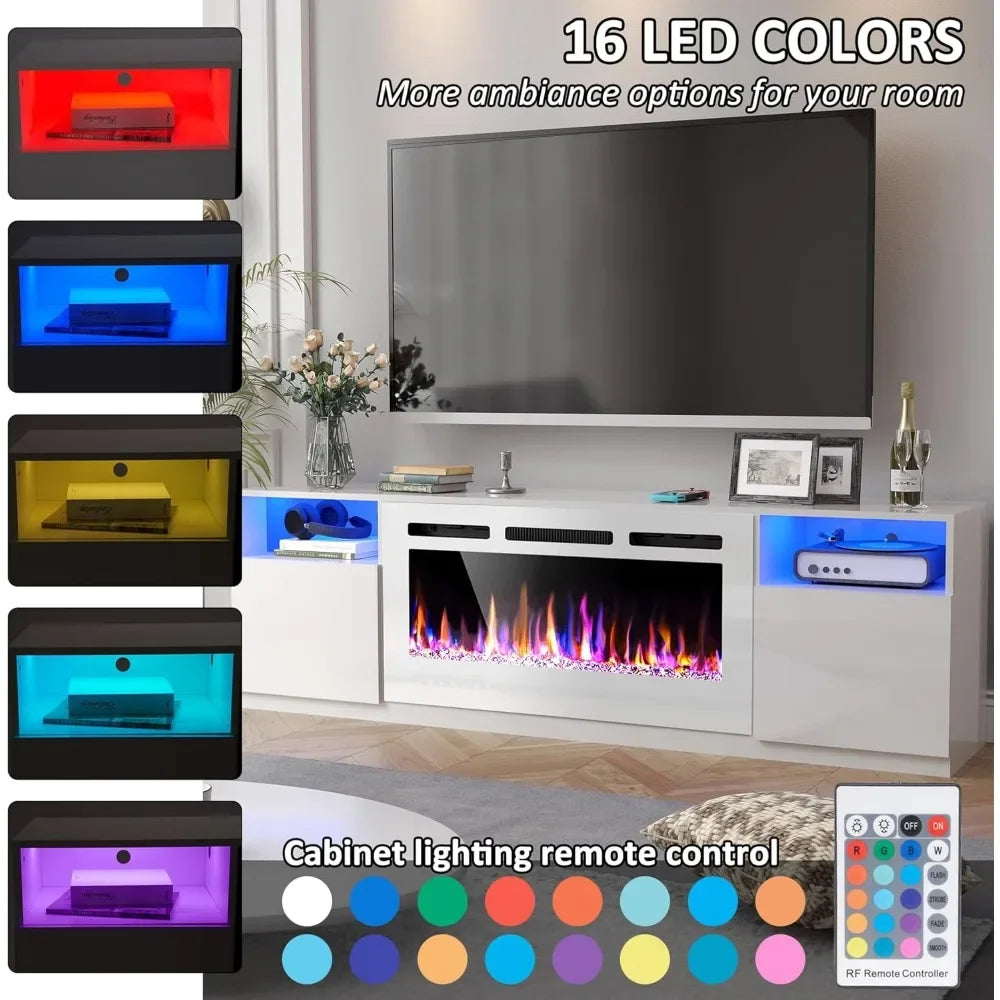 70" Electric Fireplace and TV Stand