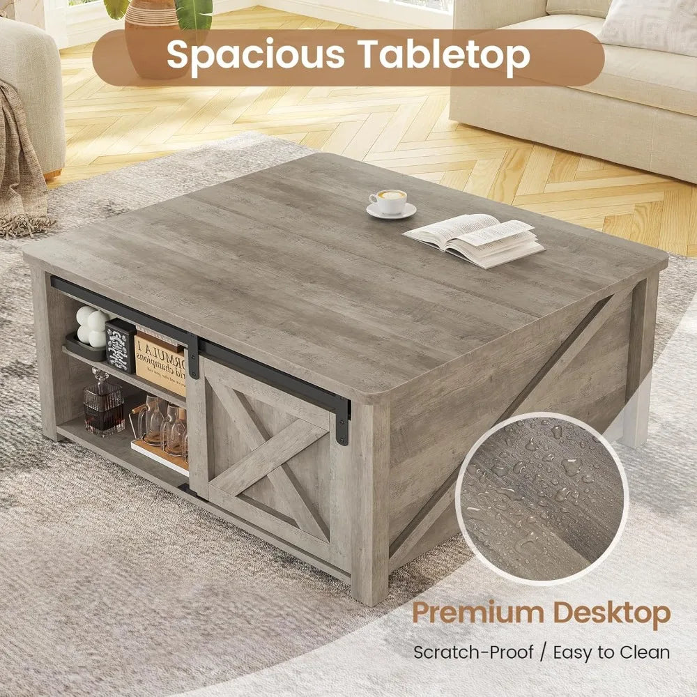 31.5" Lift Top Coffee Table with Storage
