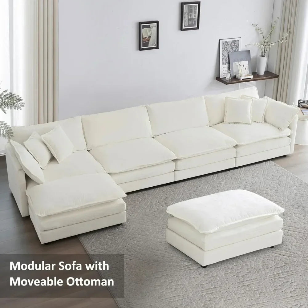 6 Seater Chenille Large U Shaped Sectional