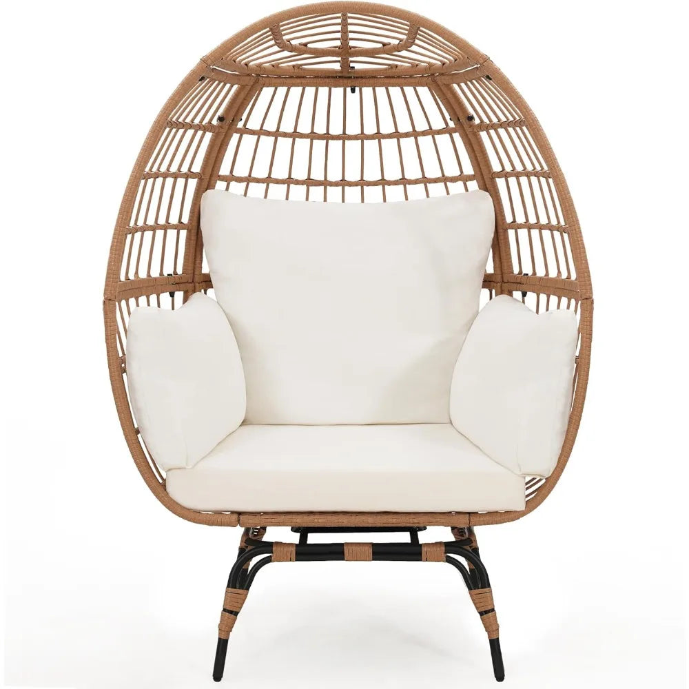 Oversized Swivel Rattan Egg Chair