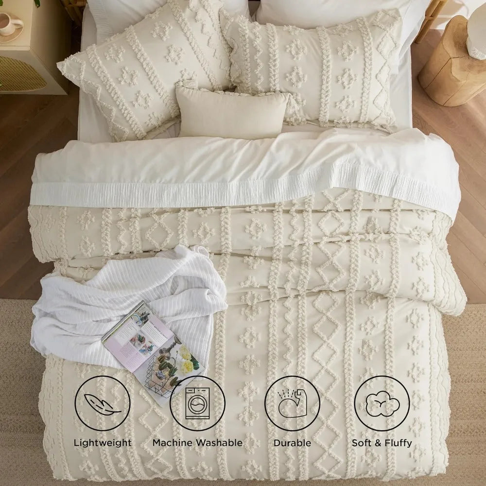 California King Tufted Comforter Set 3 Pieces