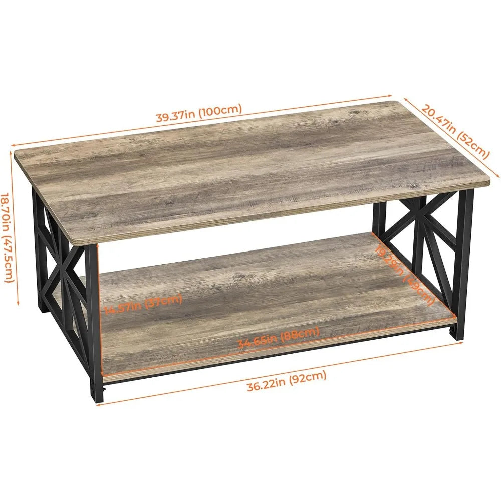 Coffee Table with Round Corners Farmhouse Style