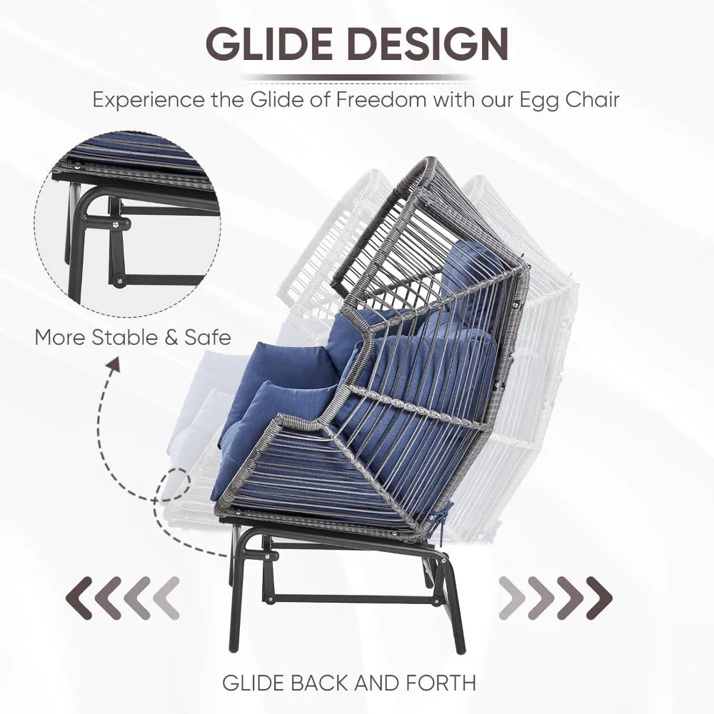 Egg Glider Chair -  for Balcony Deck Sunroom