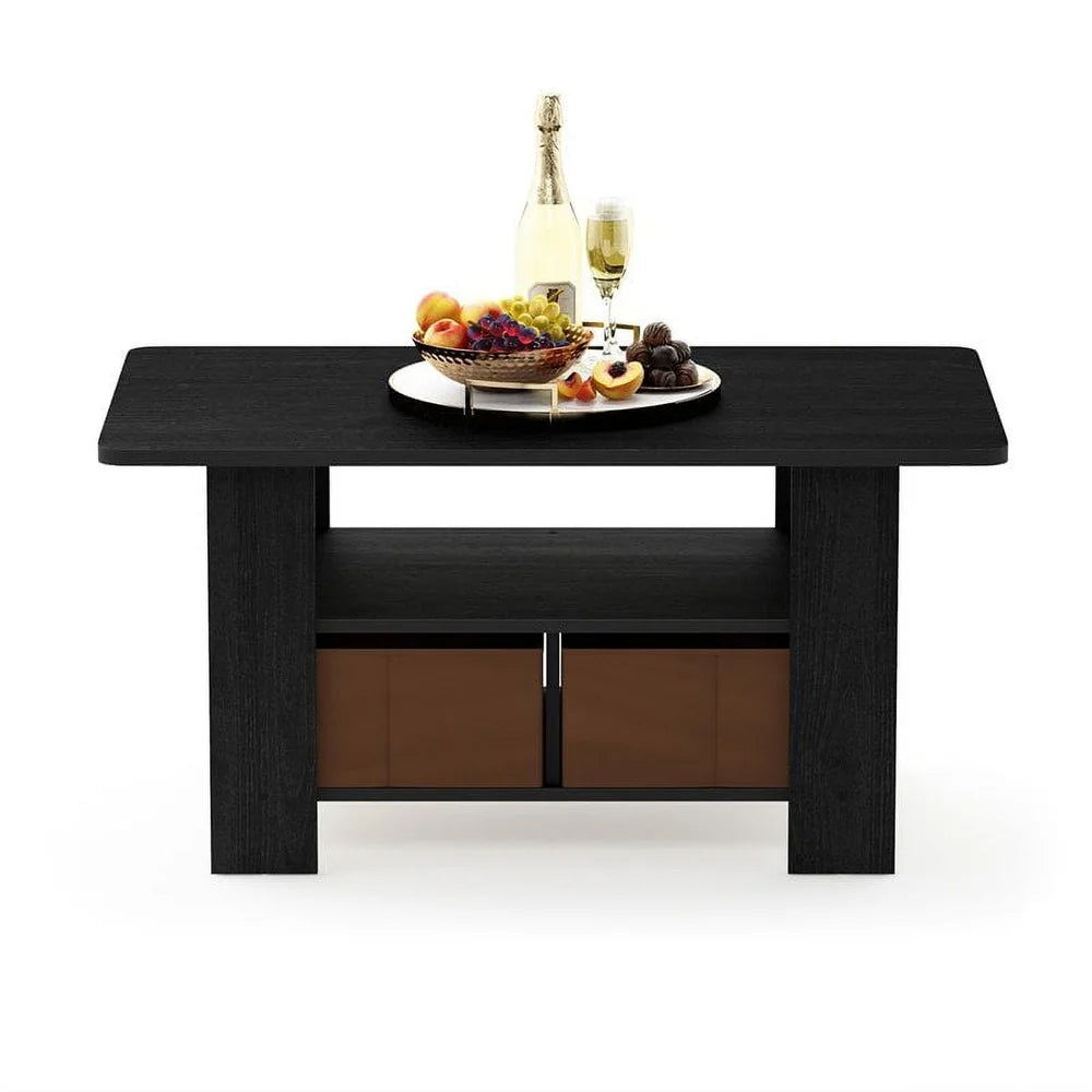 Modern Coffee Table with Storage Bins