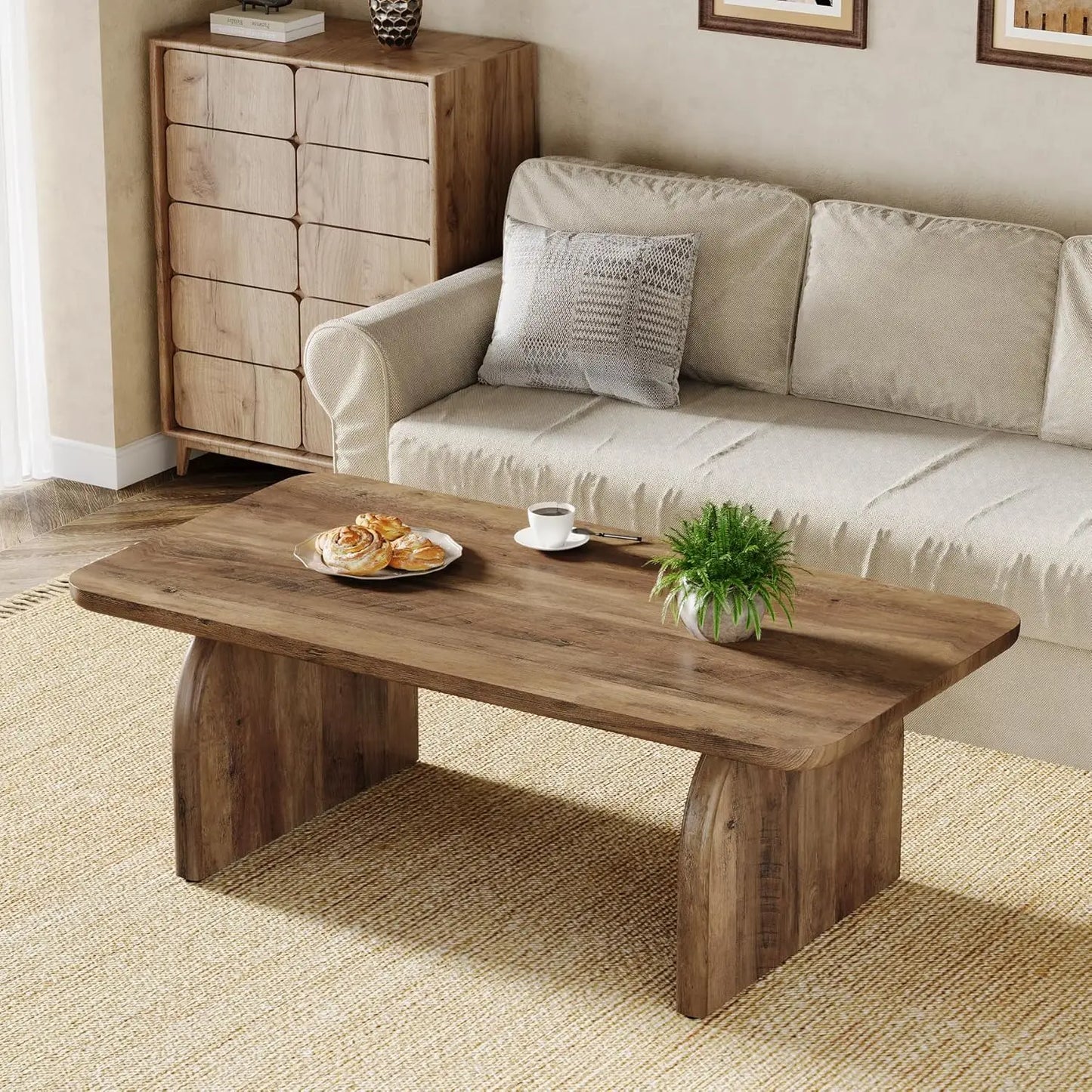 47-Inch Wood Rectangular Living Room Table