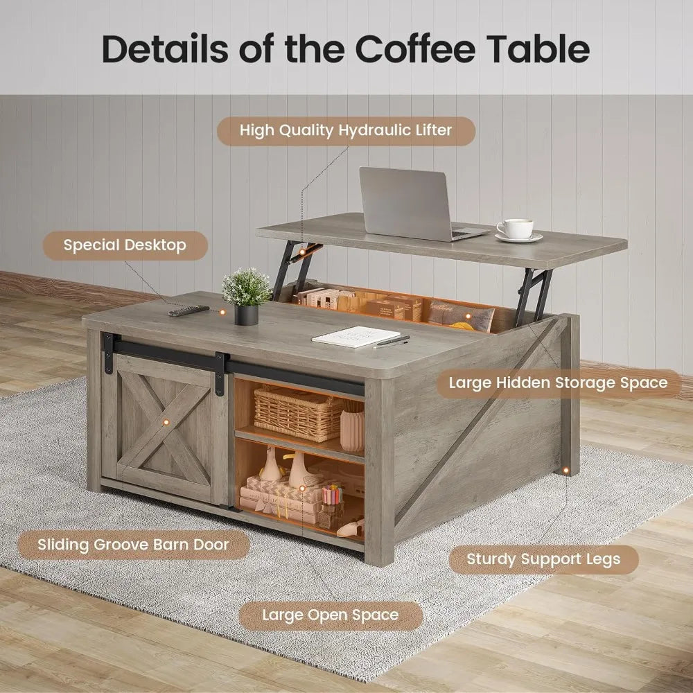 31.5" Lift Top Coffee Table with Storage