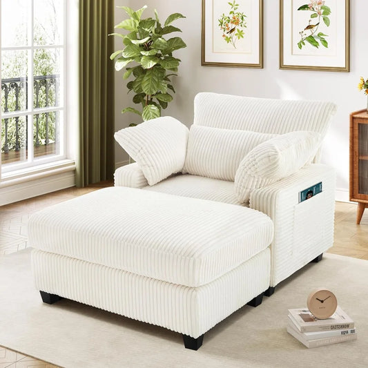 Indoor Chaise Lounge Chair, 57.52 “D