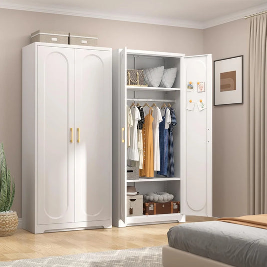Wardrobe Closet  with 2 Adjustable Shelves,