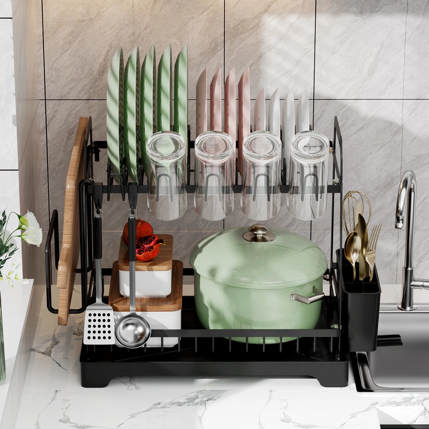 2 Tier Large Dish Drying Rack
