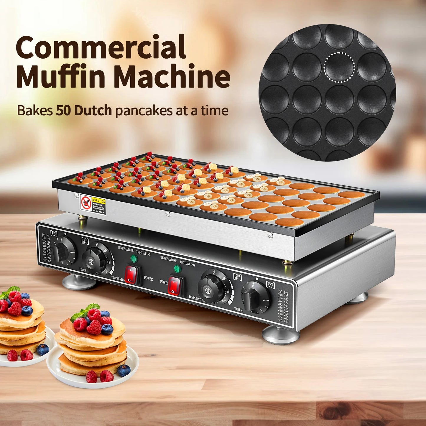Waffle, Mini Dutch Round Pancake, Muffin Maker