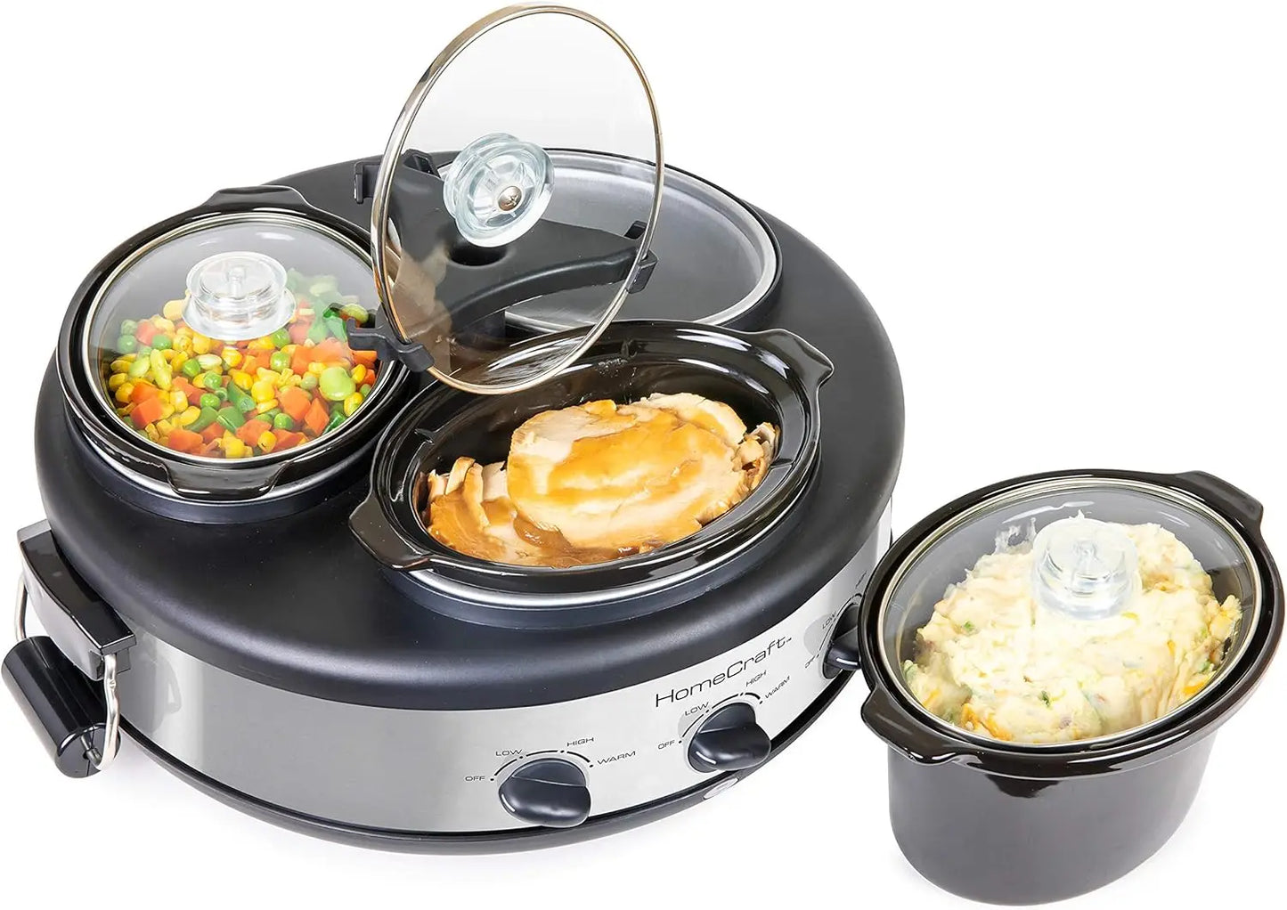 Triple Round Oval 1.5 Quart Cooker Buffet