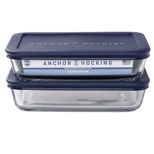 2 Glass Food Storage Containers with Lids
