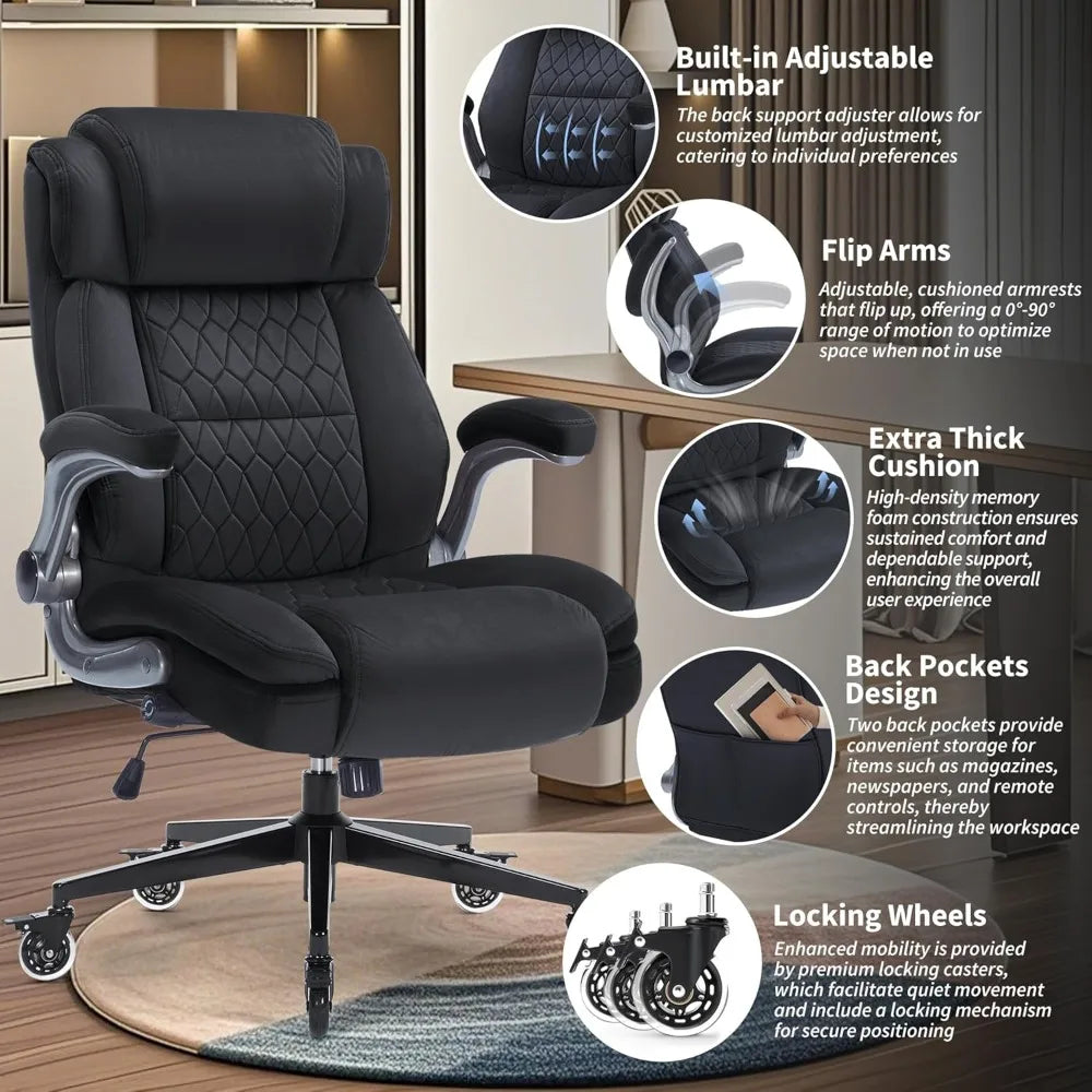 Ergonomic Office Chair-Adjustable Built-in Lumbar Support