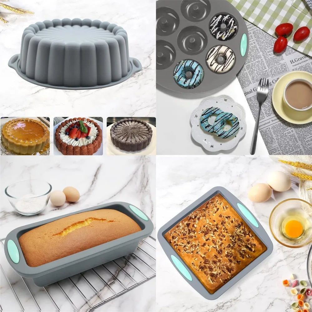 49 Pieces Silicone Bakeware Set,
